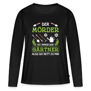 Jardinier Jardinage Jardinage Jardinage Jardinage - T-shirt manches longues Premium bio Femme - noir - Devant - Julia (174cm)