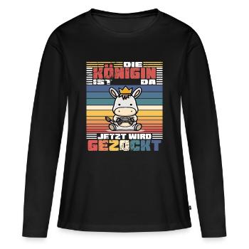 Gamen Women - Women's Premium Organic Long Sleeve Shirt - black - Front - Julia (174cm)
