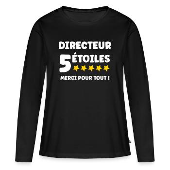 Directeur - T-shirt manches longues Premium bio Femme - noir - Devant - Julia (174cm)