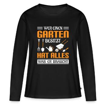 Jardinier Jardinage Jardinage Jardinage Jardinage - T-shirt manches longues Premium bio Femme - noir - Devant - Julia (174cm)