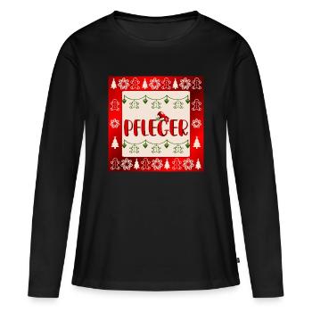Pflege Pflegefachkräfte Weihnachten Pfleger - Frauen Premium Bio Langarmshirt - Schwarz - Vorne - Julia (174cm)