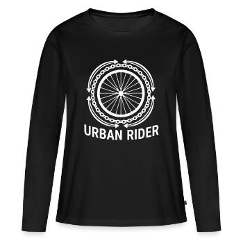 Cycliste urbain - T-shirt manches longues Premium bio Femme - noir - Devant - Julia (174cm)