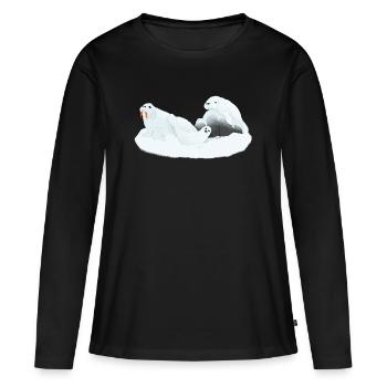 Conférences Tazz | Phoques endormis de l’Arctique - T-shirt manches longues Premium bio Femme - noir - Devant - Julia (174cm)