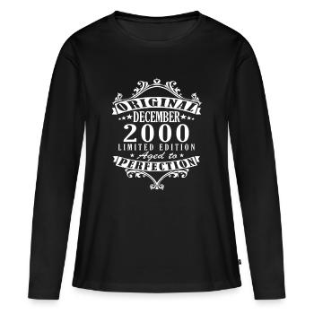 2000 December 2000 Jubilee December 2000 - Women's Premium Organic Long Sleeve Shirt - black - Front - Julia (174cm)