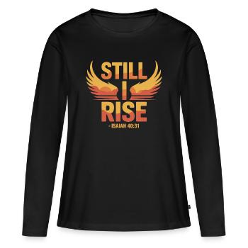 Je ressuscite encore Isaïe 40 31 L’espérance chrétienne - T-shirt manches longues Premium bio Femme - noir - Devant - Julia (174cm)