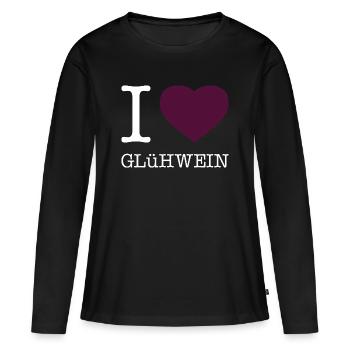 J’adore le vin chaud - T-shirt manches longues Premium bio Femme - noir - Devant - Julia (174cm)