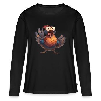 Faisans Faisan - T-shirt manches longues Premium bio Femme - noir - Devant - Julia (174cm)