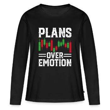 Graphique boursier Trading Crypto Marché boursier - T-shirt manches longues Premium bio Femme - noir - Devant - Julia (174cm)
