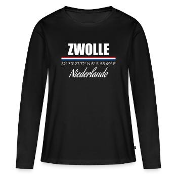 Zwolle - Frauen Premium Bio Langarmshirt - Schwarz - Vorne - Julia (174cm)