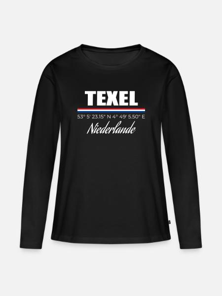 Texel - Frauen Premium Bio Langarmshirt - Schwarz