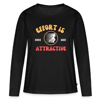 L’effort est attrayant - course à pied, gym, vêtements de sport - T-shirt manches longues Premium bio Femme - noir - Devant - Julia (174cm)
