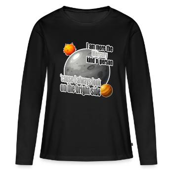 Je suis plutôt du genre Mercure - T-shirt manches longues Premium bio Femme - noir - Devant - Julia (174cm)