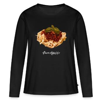 spaghettis - T-shirt manches longues Premium bio Femme - noir - Devant - Julia (174cm)