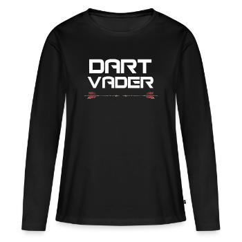 T-SHIRT DART VADER - Cadeau pour joueur de fléchettes hommes - T-shirt manches longues Premium bio Femme - noir - Devant - Julia (174cm)