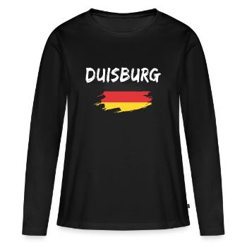 Duisbourg Allemagne Drapeau - T-shirt manches longues Premium bio Femme - noir - Devant - Julia (174cm)