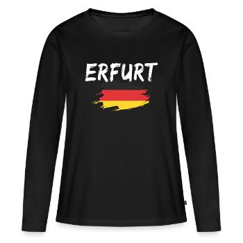 Erfurt Allemagne Drapeau - T-shirt manches longues Premium bio Femme - noir - Devant - Julia (174cm)