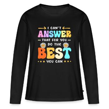 Examen d’enseignant - T-shirt manches longues Premium bio Femme - noir - Devant - Julia (174cm)