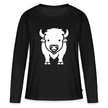 Bison - T-shirt manches longues Premium bio Femme - noir - Devant - Julia (174cm)