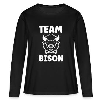 bison - T-shirt manches longues Premium bio Femme - noir - Devant - Julia (174cm)