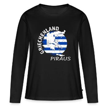 Pirée - T-shirt manches longues Premium bio Femme - noir - Devant - Julia (174cm)