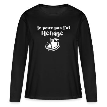 I can't I cleaned - Women's Premium Organic Long Sleeve Shirt - black - Front - Julia (174cm)
