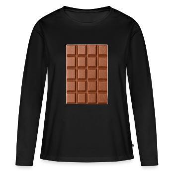 chocolat - T-shirt manches longues Premium bio Femme - noir - Devant - Julia (174cm)
