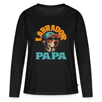Astuces du Labrador - T-shirt manches longues Premium bio Femme - noir - Devant - Julia (174cm)