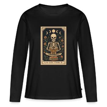 Der Gothic Skelett Tarot Kartenleser - Frauen Premium Bio Langarmshirt - Schwarz - Vorne - Julia (174cm)