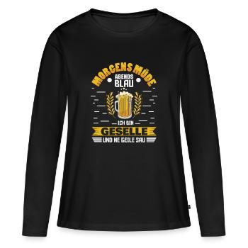 Examen de compagnon stagiaire - T-shirt manches longues Premium bio Femme - noir - Devant - Julia (174cm)