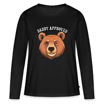 Papa a approuvé l’ours clin d’œil - T-shirt manches longues Premium bio Femme - noir - Devant - Julia (174cm)