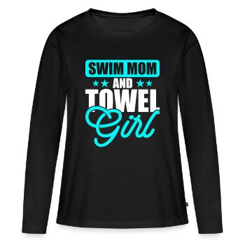 Schwimmen Wassersport Schwimmer Geschenke - Frauen Premium Bio Langarmshirt - Schwarz - Vorne - Julia (174cm)