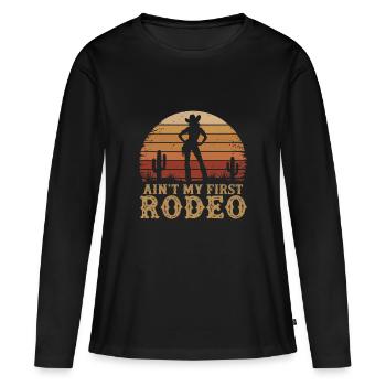 Western Vintage - T-shirt manches longues Premium bio Femme - noir - Devant - Julia (174cm)