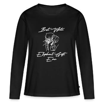 Meilleur éléphant blanc de tous les temps - T-shirt manches longues Premium bio Femme - noir - Devant - Julia (174cm)