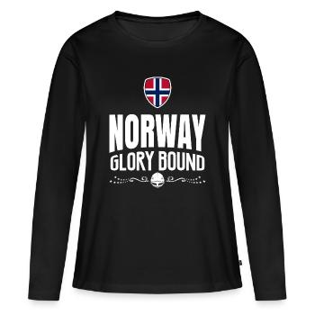 NORWEGEN-RUHM - Frauen Premium Bio Langarmshirt - Schwarz - Vorne - Julia (174cm)