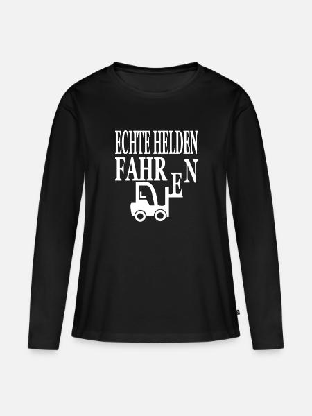 Gabelstapler - Frauen Premium Bio Langarmshirt - Schwarz