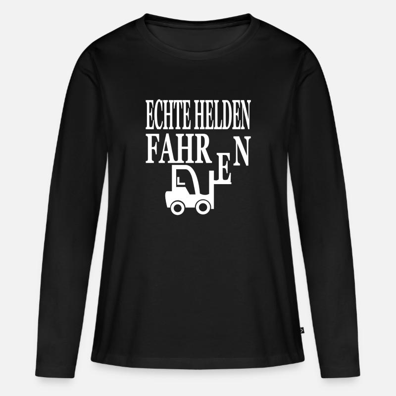 Gabelstapler - Frauen Premium Bio Langarmshirt - Schwarz