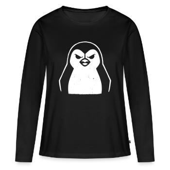 penguin stencil grunge minimalist-vector Linux - T-shirt manches longues Premium bio Femme - noir - Devant - Julia (174cm)