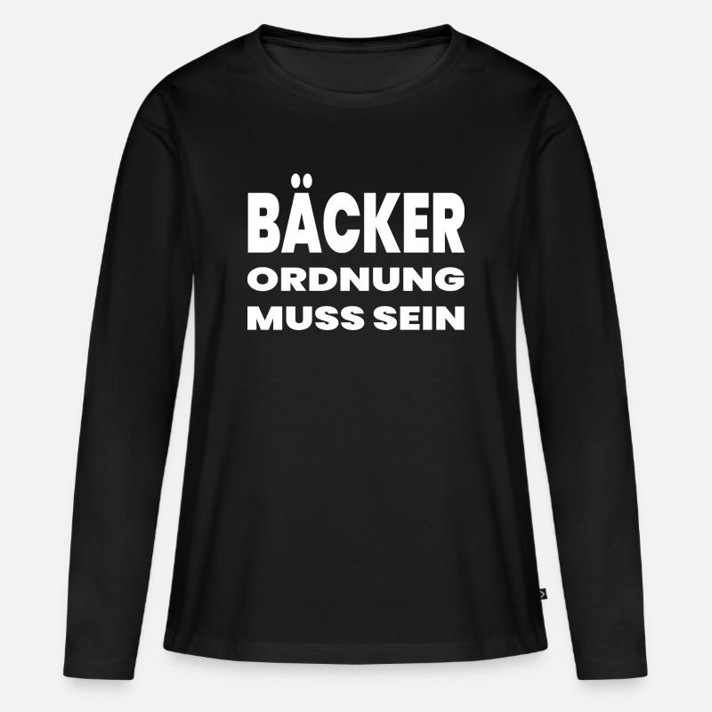 Bäcker - Frauen Premium Bio Langarmshirt - Schwarz