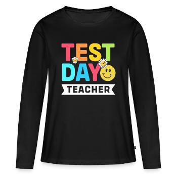 Professeur d’examen Abi Abitur - T-shirt manches longues Premium bio Femme - noir - Devant - Julia (174cm)
