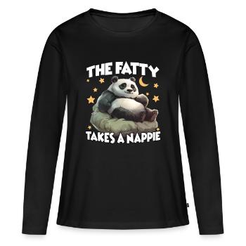 Un cadeau douillet pour les Dormeurs Panda - T-shirt manches longues Premium bio Femme - noir - Devant - Julia (174cm)