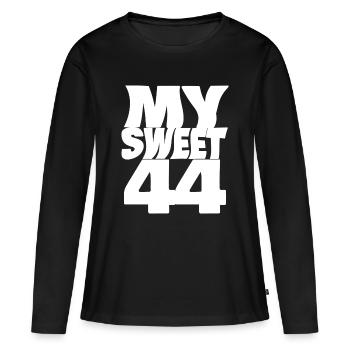 Sweet 44 - Frauen Premium Bio Langarmshirt - Schwarz - Vorne - Julia (174cm)