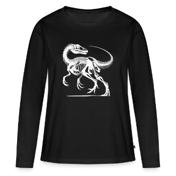 Raptor Dinosaurier Knochenarbeit aus der Urzeit - Frauen Premium Bio Langarmshirt - Schwarz - Vorne - Julia (174cm)