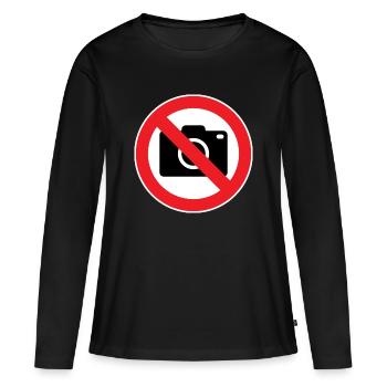 Photography prohibited, prohibition signs - Women's Premium Organic Long Sleeve Shirt - black - Front - Julia (174cm)