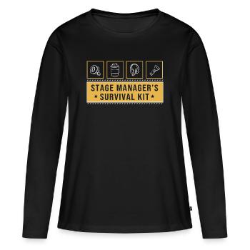 Stage Manager - Women's Premium Organic Long Sleeve Shirt - black - Front - Julia (174cm)