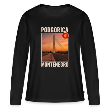 Podgorica Montenegro - Women's Premium Organic Long Sleeve Shirt - black - Front - Julia (174cm)