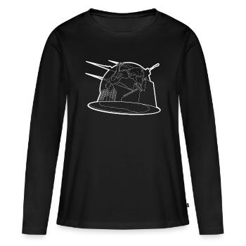 Parkour - T-shirt manches longues Premium bio Femme - noir - Devant - Julia (174cm)