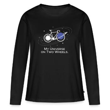 Orbite de Vélo Cosmique - T-shirt manches longues Premium bio Femme - noir - Devant - Julia (174cm)