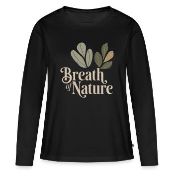 Vintage botanique - T-shirt manches longues Premium bio Femme - noir - Devant - Julia (174cm)