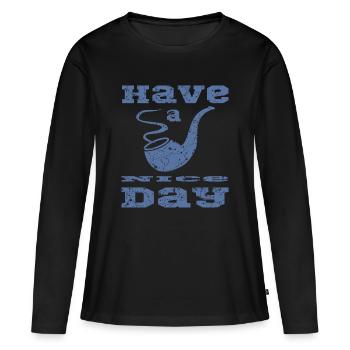 Whistle with saying - Women's Premium Organic Long Sleeve Shirt - black - Front - Julia (174cm)
