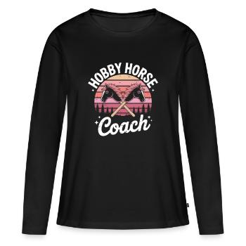 Hobby Horsing - T-shirt manches longues Premium bio Femme - noir - Devant - Julia (174cm)